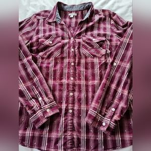 CROFT & BARROW Ladies Button Up Blouse Size XL. Long Adj. Sleeves